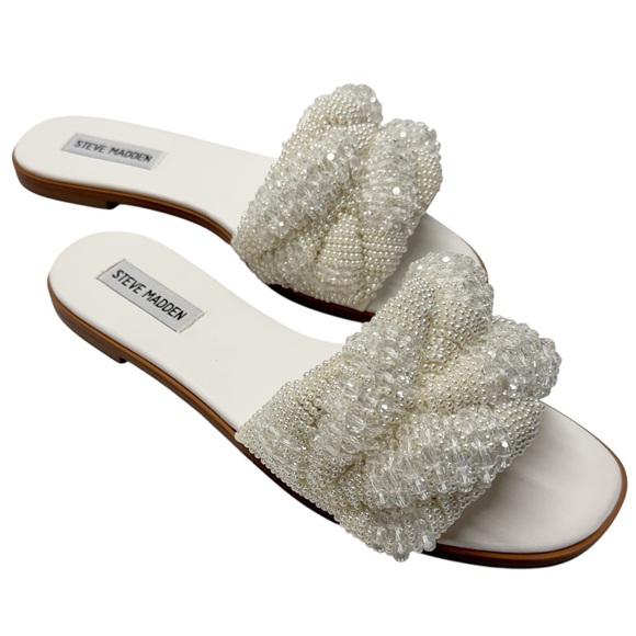 Steve Madden | Ecstatic Embellished Sandal In White Multi - New With Box - Picture 12 of 12